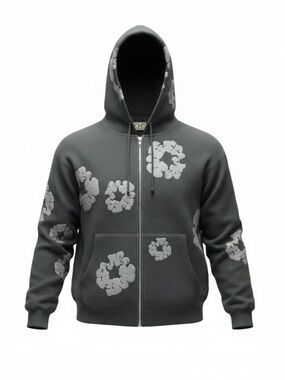 Denim Tears Cotton Wreath Black Zip Hoodie NWT Size Small